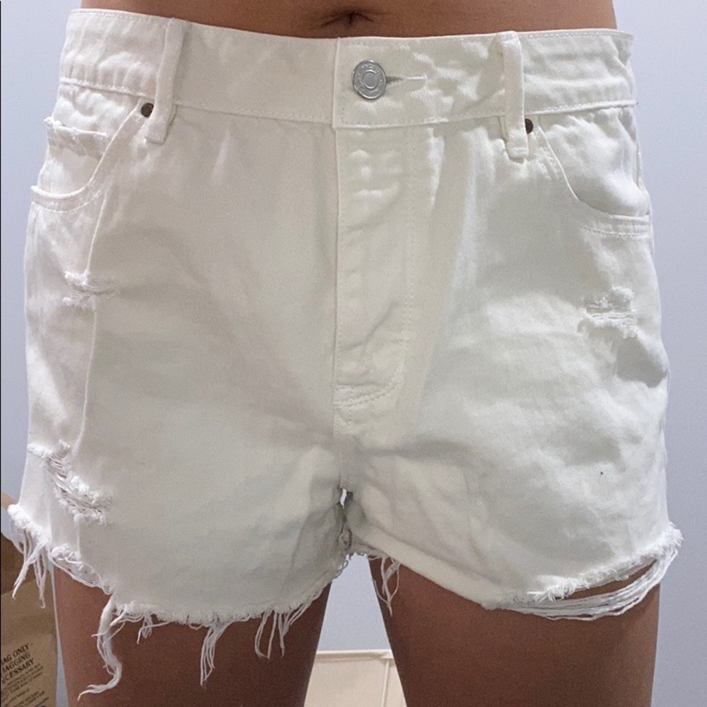 White Jean Shorts